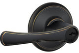 Schlage F51AVLA716 aged bronze keyed entry door lever