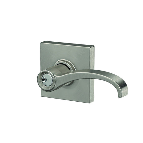 Schlage F51AWIT619COL satin nickel keyed entry door lever