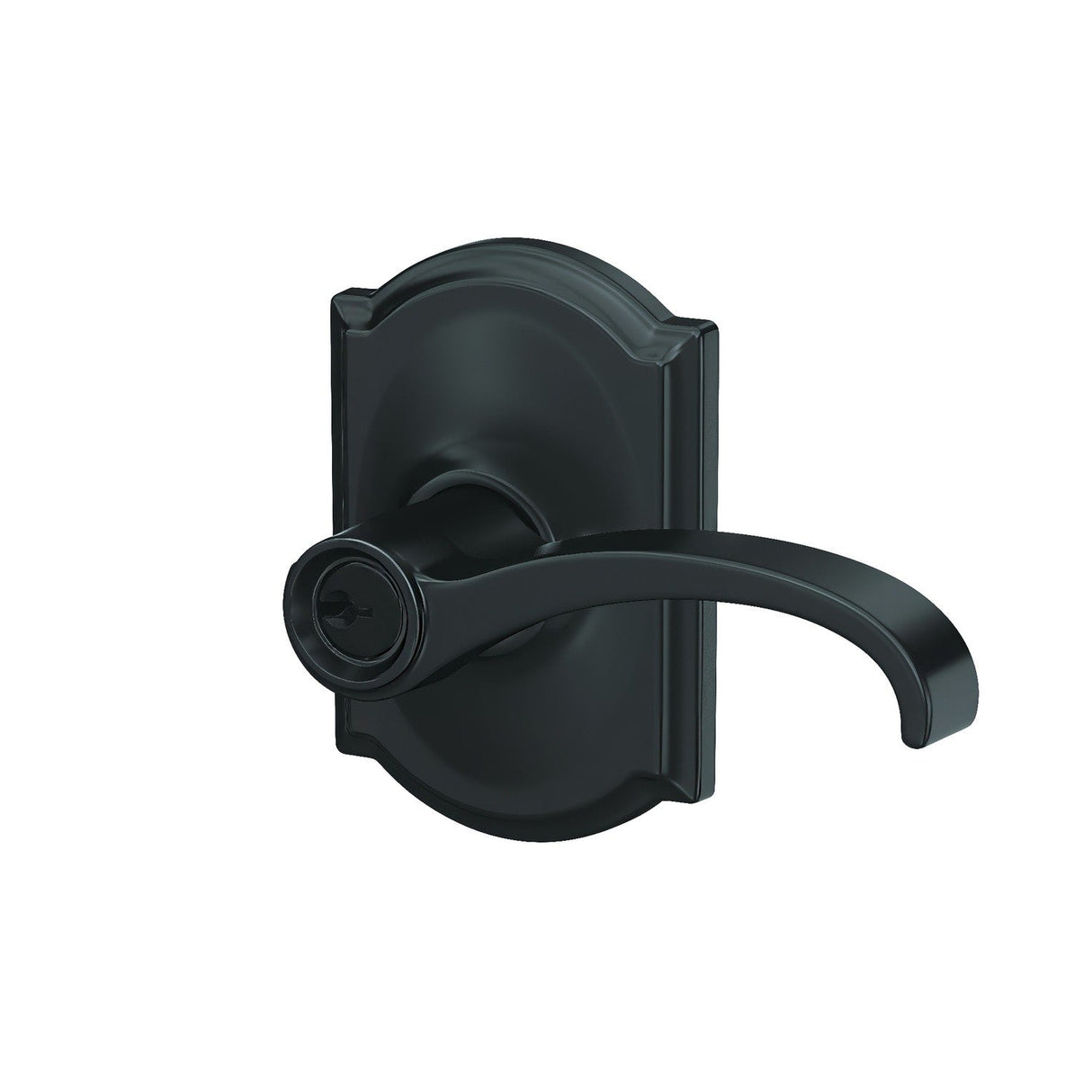Schlage F51AWIT622CAM matte black keyed entry door lever