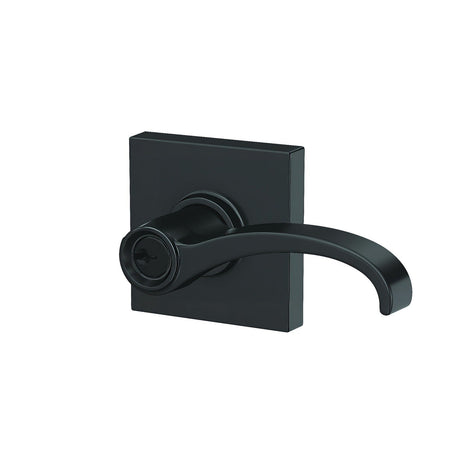 Schlage F51AWIT622COL matte black keyed entry door lever