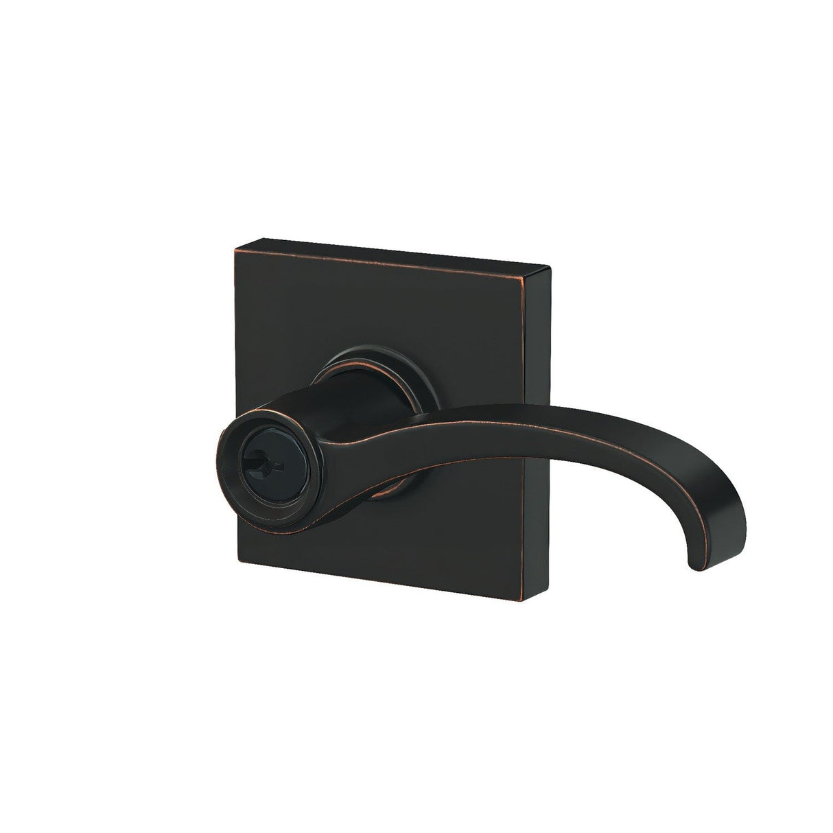 Schlage F51AWIT716COL aged bronze keyed entry door lever