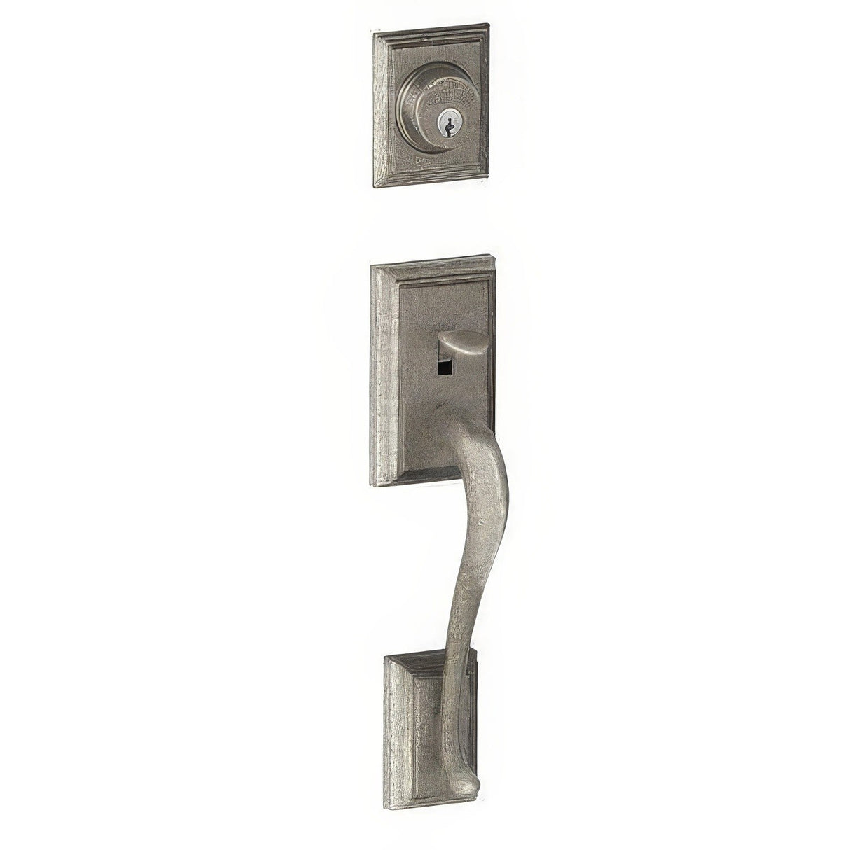 Schlage F58ADD621 distressed nickel single cylinder handleset