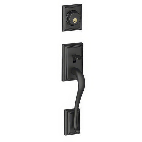 Schlage F58ADD622 matte black single cylinder handleset