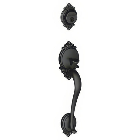Schlage F58BRK622 matte black single cylinder trim pack