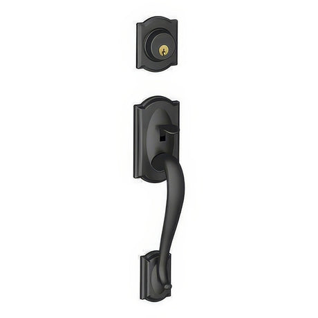 Schlage F58CAM622 matte black single cylinder handleset