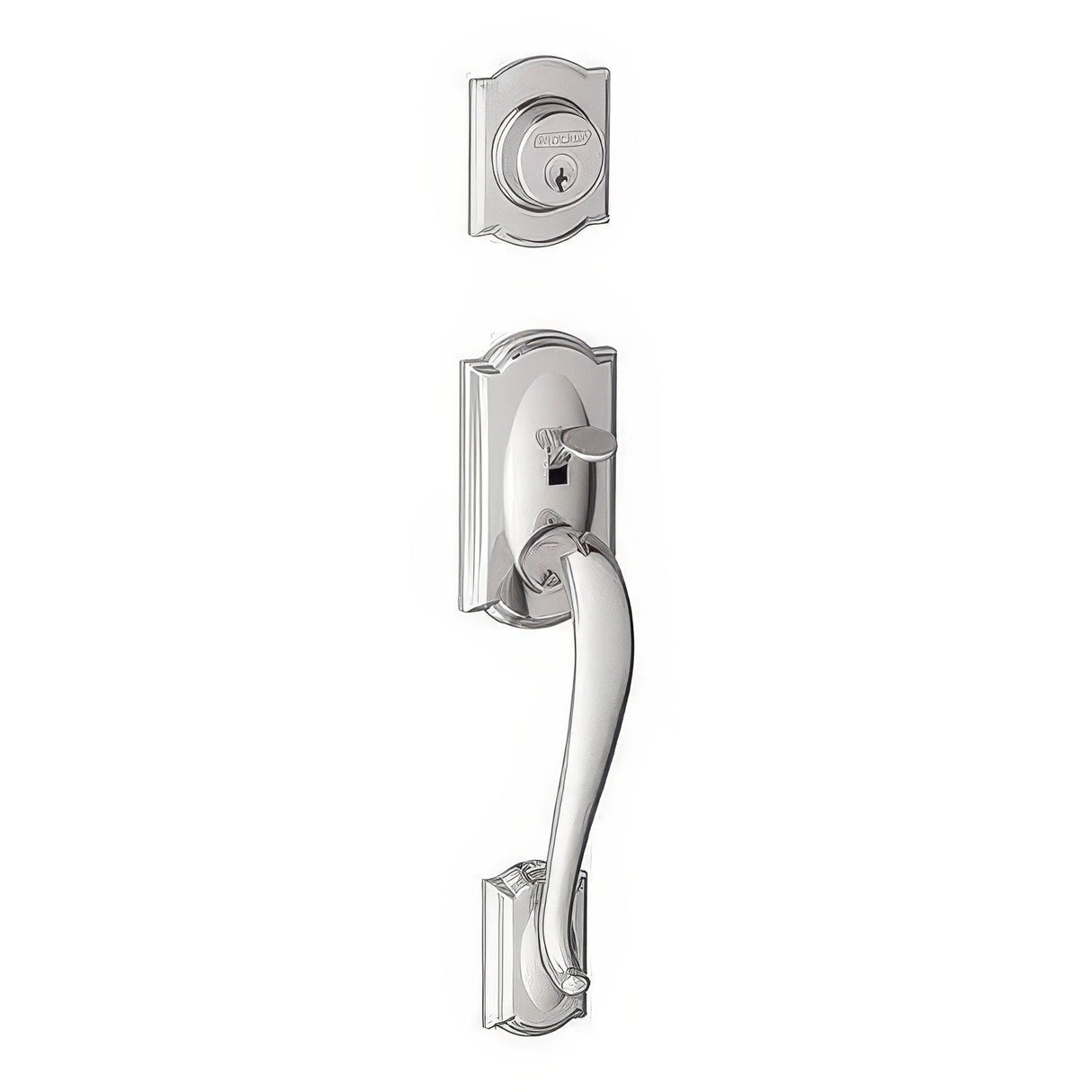 Schlage F58CAM625 polished chrome single cylinder handleset