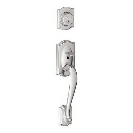 Schlage F58CAM625 polished chrome single cylinder handleset