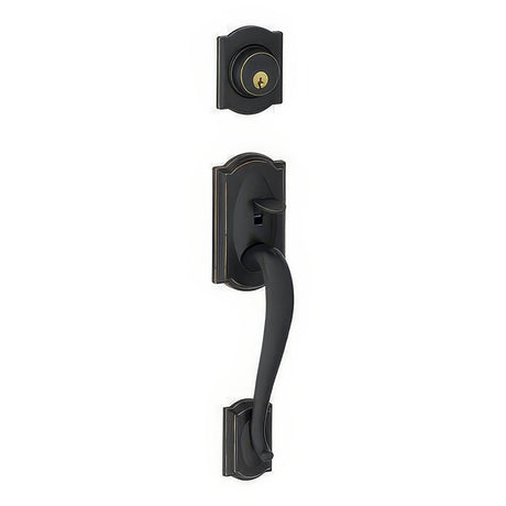 Schlage F58CAM716 aged bronze single cylinder handleset