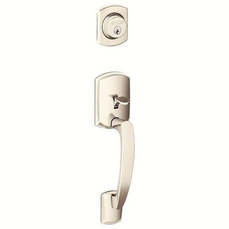 Schlage F58GRW618 bright nickel single cylinder handleset