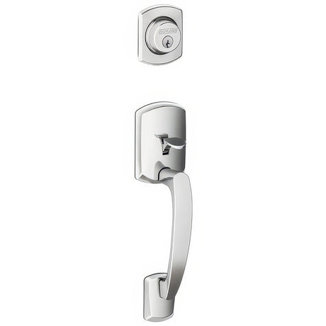 Schlage F58GRW625 bright chrome single cylinder handleset
