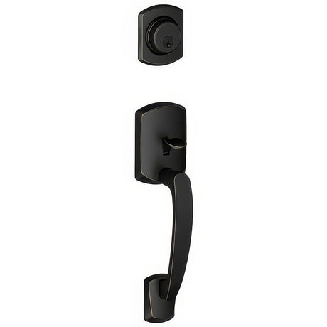 Schlage F58GRW716 aged bronze single cylinder handleset