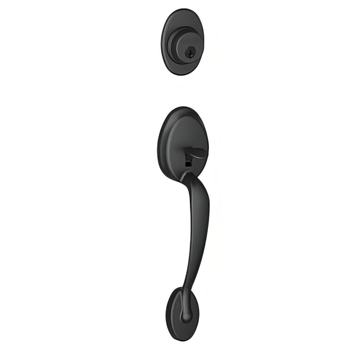 Schlage F58PLY622 matte black single cylinder handleset