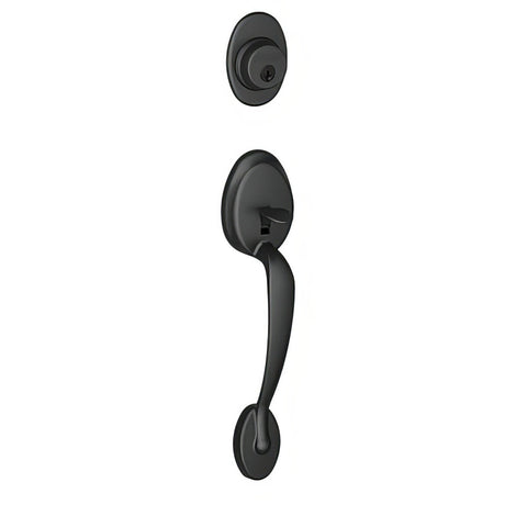 Schlage F58PLY622 matte black single cylinder handleset