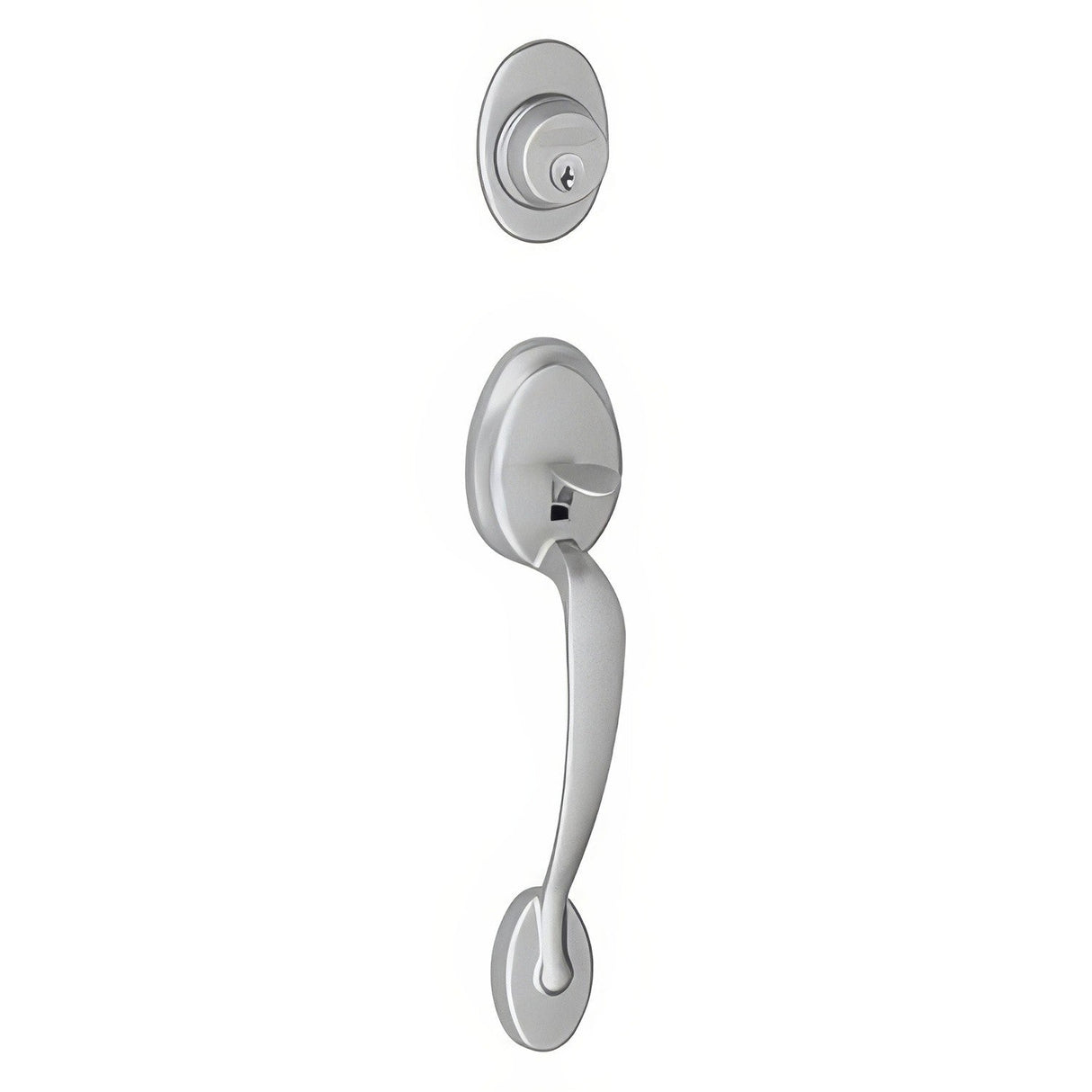Schlage F58PLY626 satin chrome single cylinder handleset