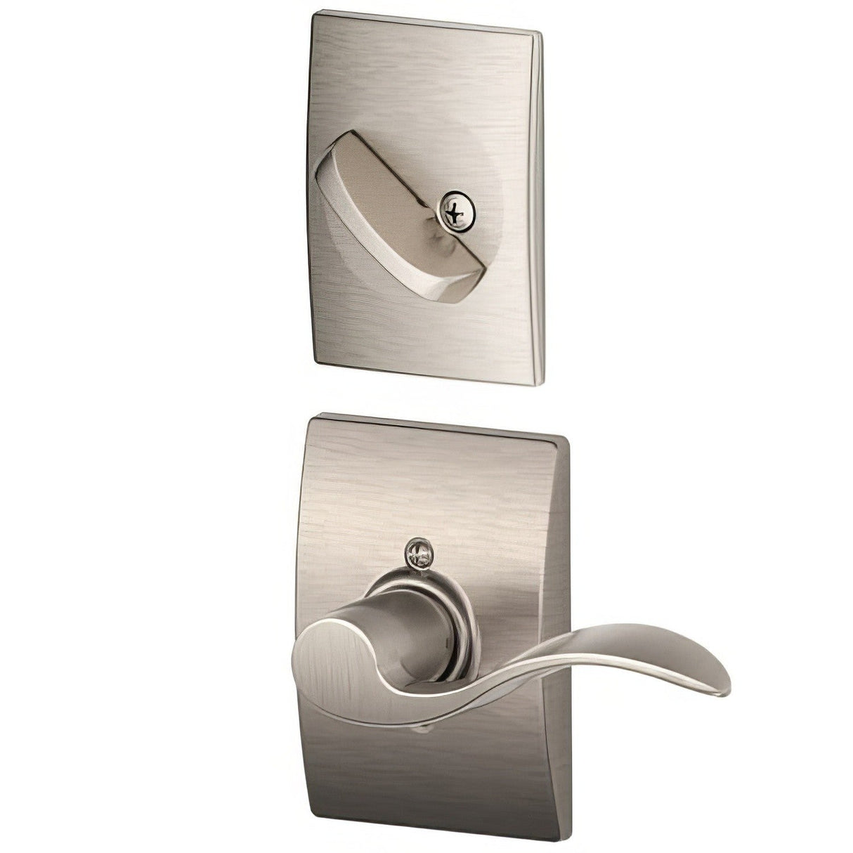 Schlage F59ACC619CENLH satin nickel dummy interior pack