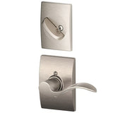 Schlage F59ACC619CENLH satin nickel dummy interior pack