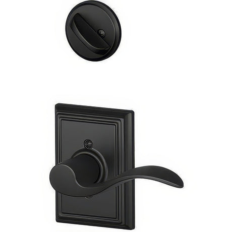 Schlage F59ACC622ADDLH matte black interior trim pack