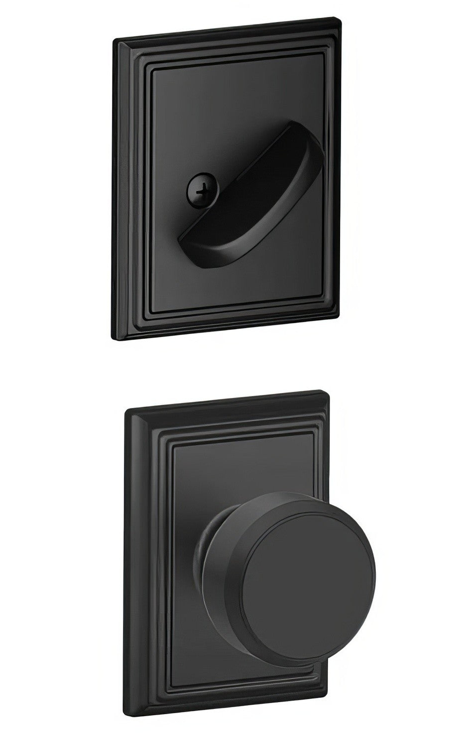 Schlage F59BWE622ADD matte black interior active trim