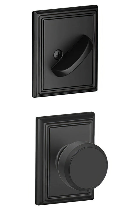 Schlage F59BWE622ADD matte black interior active trim