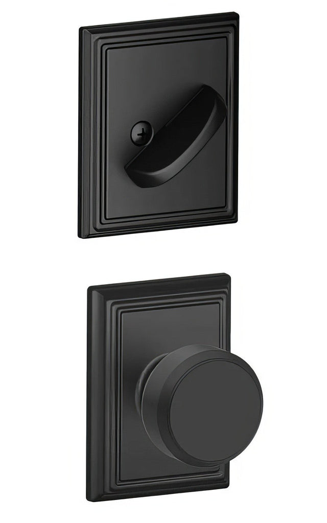 Schlage F59BWE622ADD matte black interior active trim