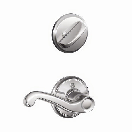 Schlage F59FLA625LH polished chrome single cylinder trim pack