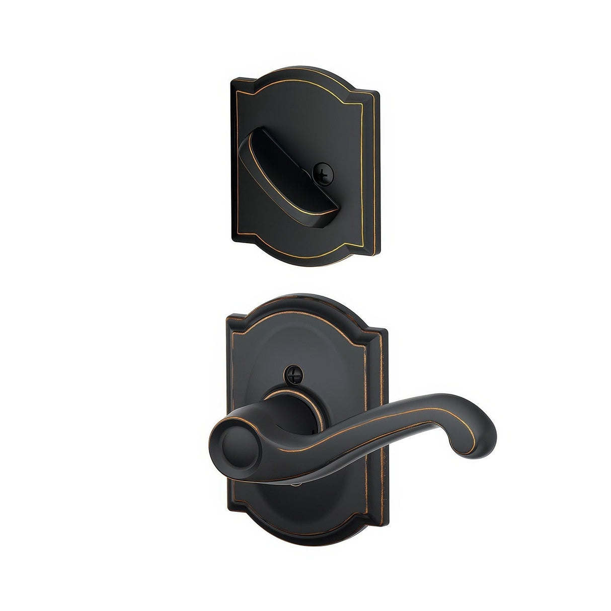 Schlage F59FLA716CAMLH aged bronze dummy interior pack