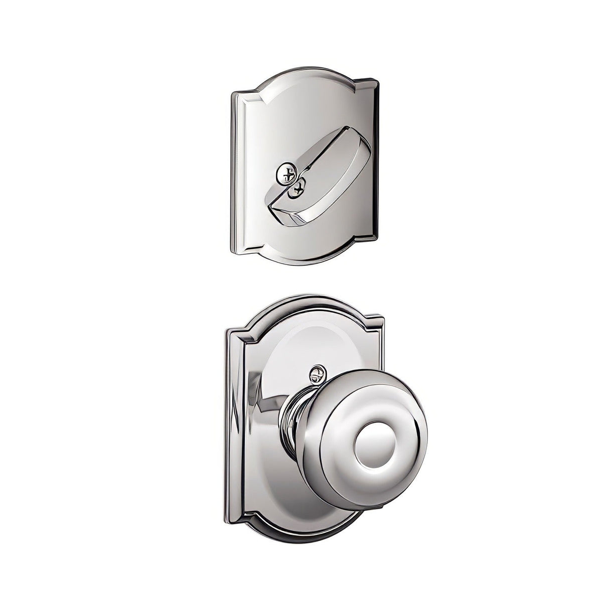 Schlage F59GEO625CAM bright chrome dummy interior pack