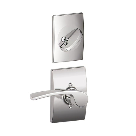 Schlage F59MER625CENRH bright chrome interior pack lever