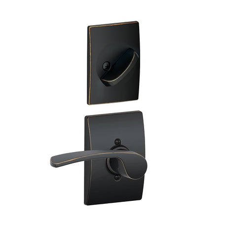 Schlage F59MER716CENRH aged bronze interior pack lever
