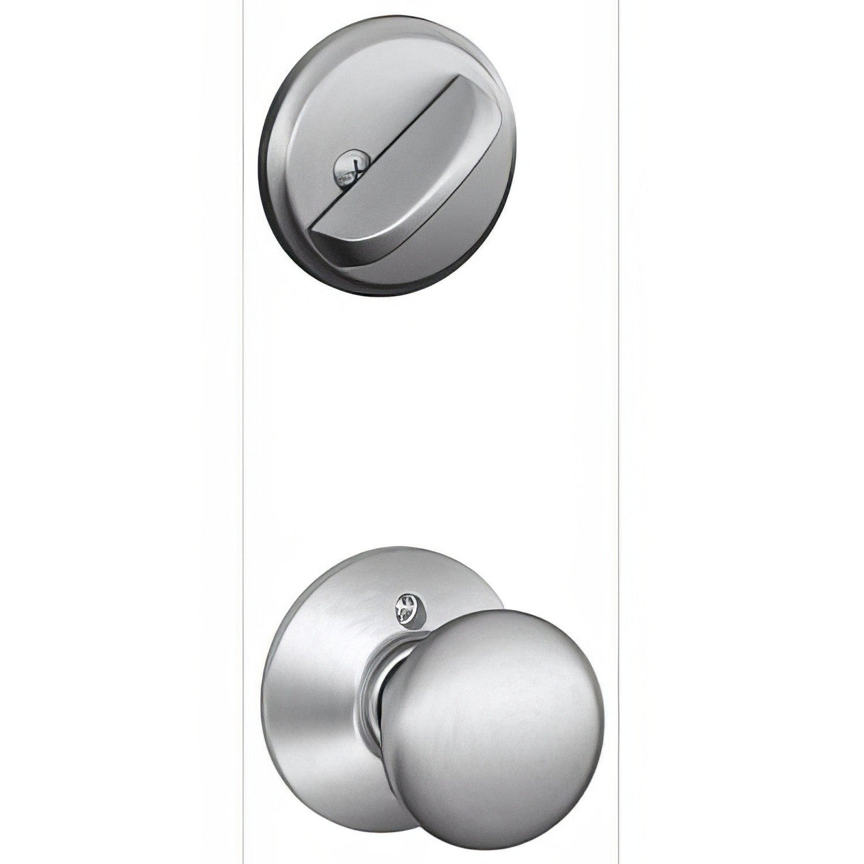 Schlage F59PLY626 satin chrome single cylinder trim pack