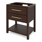 Jeffrey Alexander Kipling 31" Dark Walnut Single Sink Bathroom Vanity with White Carrara Marble Top - Single-Hole Faucet Top product image 2