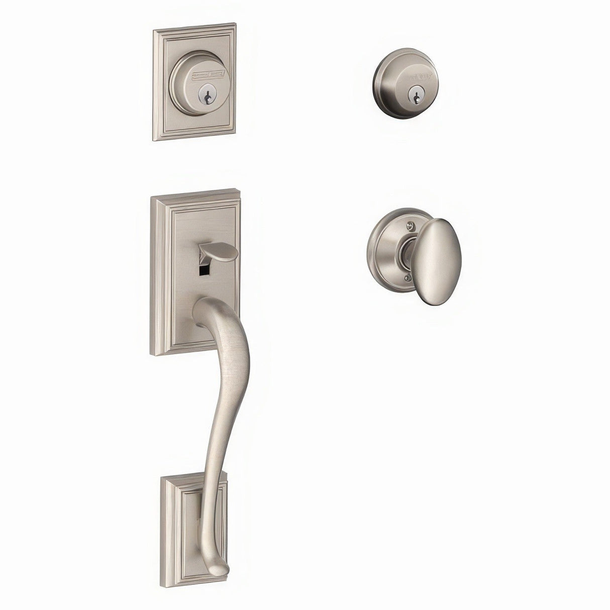 Schlage F62ADD619SIE satin nickel double cylinder handleset