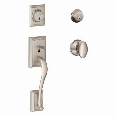 Schlage F62ADD619SIE satin nickel double cylinder handleset