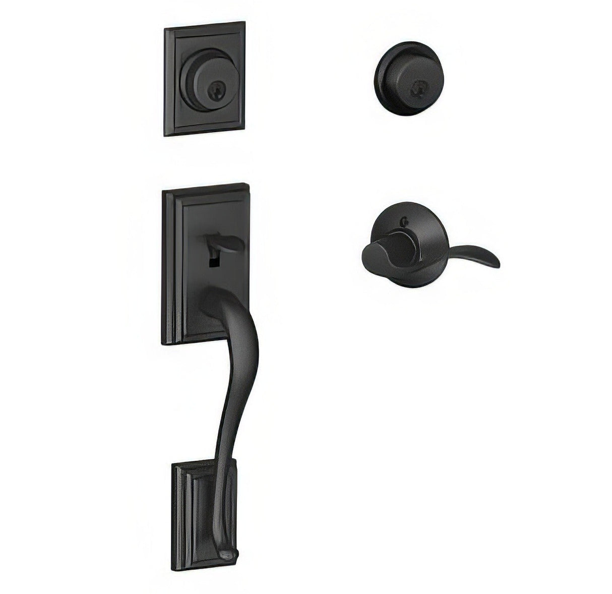 Schlage F62ADD622ACCLH matte black single cylinder handleset
