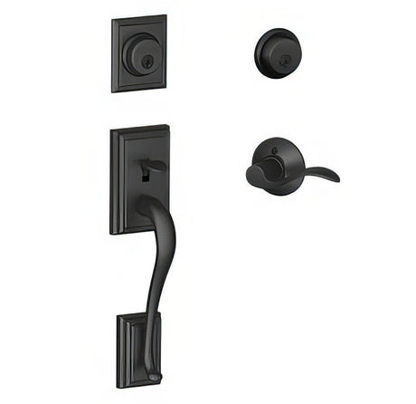 Schlage F62ADD622ACCLH matte black single cylinder handleset