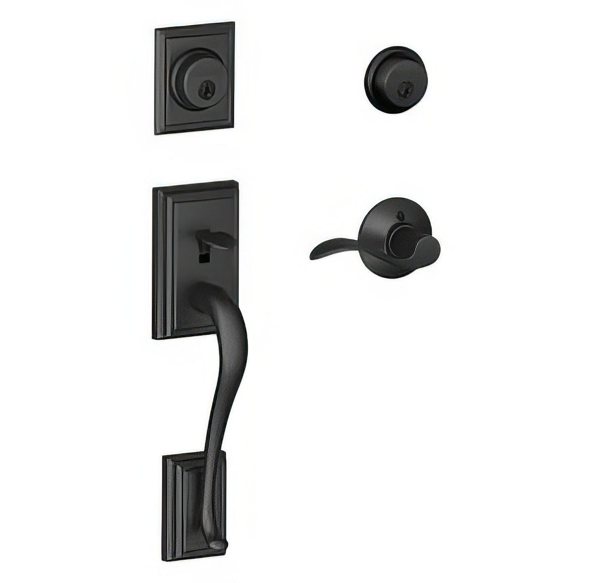Schlage F62ADD622ACCRH matte black double cylinder handleset