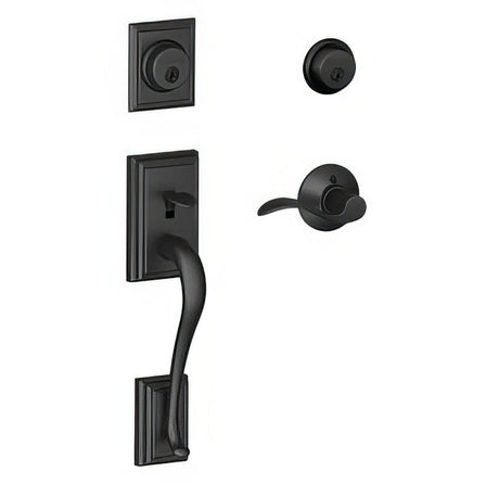 Schlage F62ADD622ACCRH matte black double cylinder handleset
