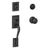 Schlage F62ADD622GEO matte black double cylinder handleset