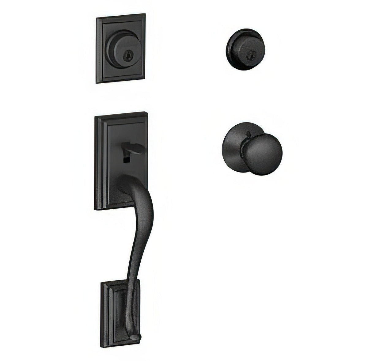 Schlage F62ADD622PLY matte black double cylinder handleset