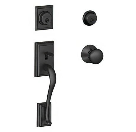 Schlage F62ADD622PLY matte black double cylinder handleset