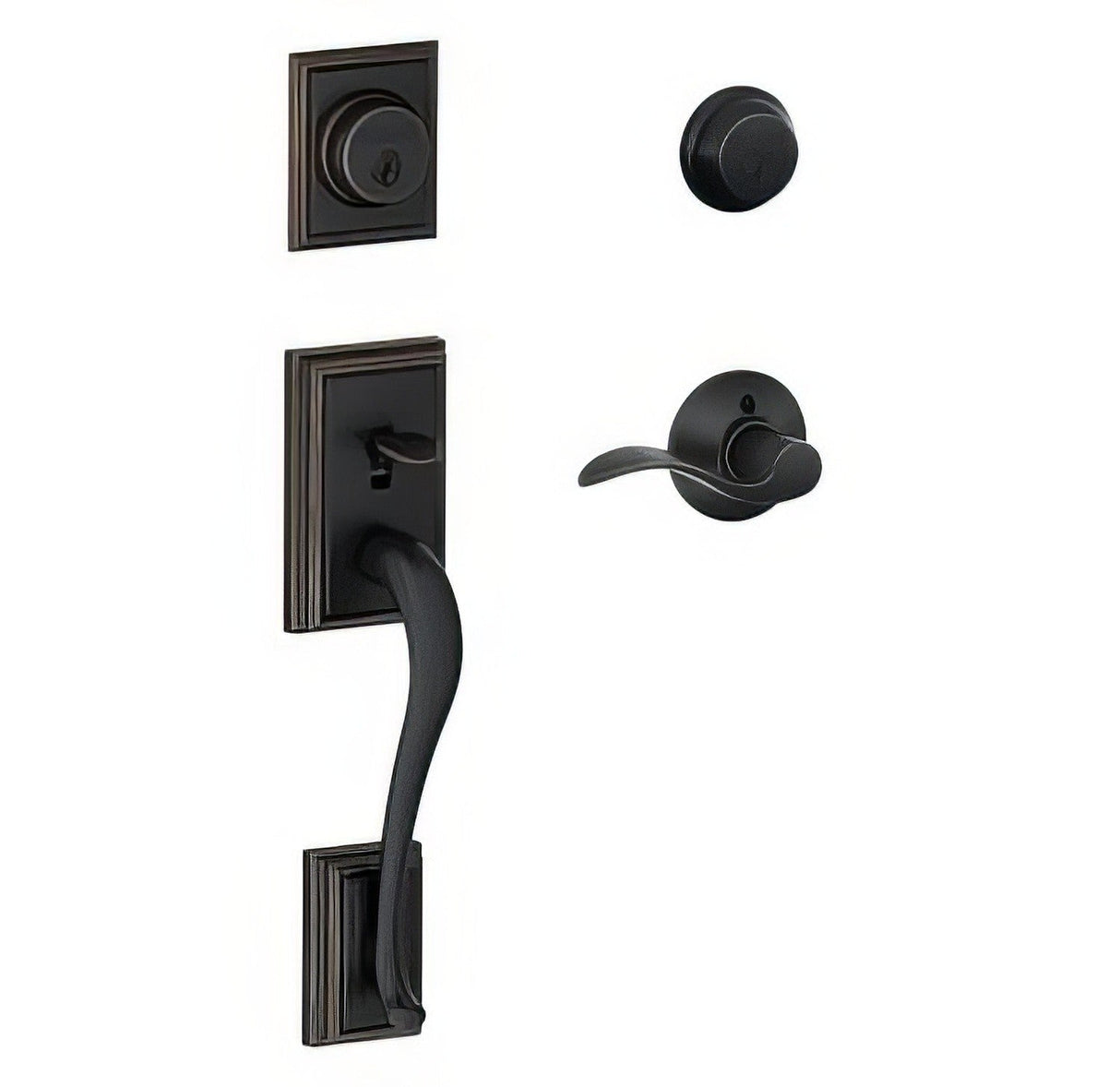 Schlage F62ADD716ACCRH aged bronze double cylinder handleset