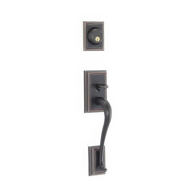 Schlage F62ADD716FLALH aged bronze double cylinder handleset