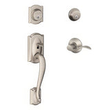 Schlage F62CAM619ACCLH satin nickel double cylinder handleset