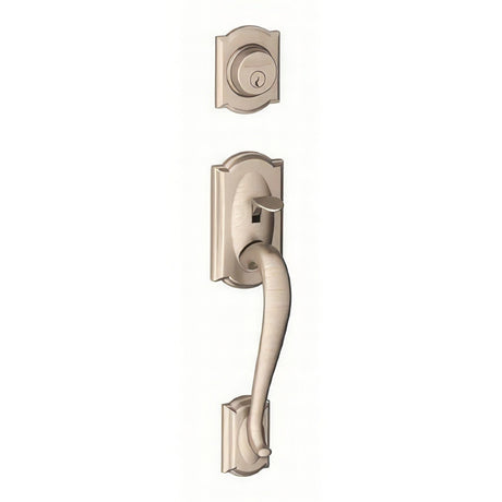 Schlage F62CAM619FLALH satin nickel double cylinder handleset