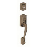 Schlage F62CAM620FLARH antique pewter double cylinder handleset