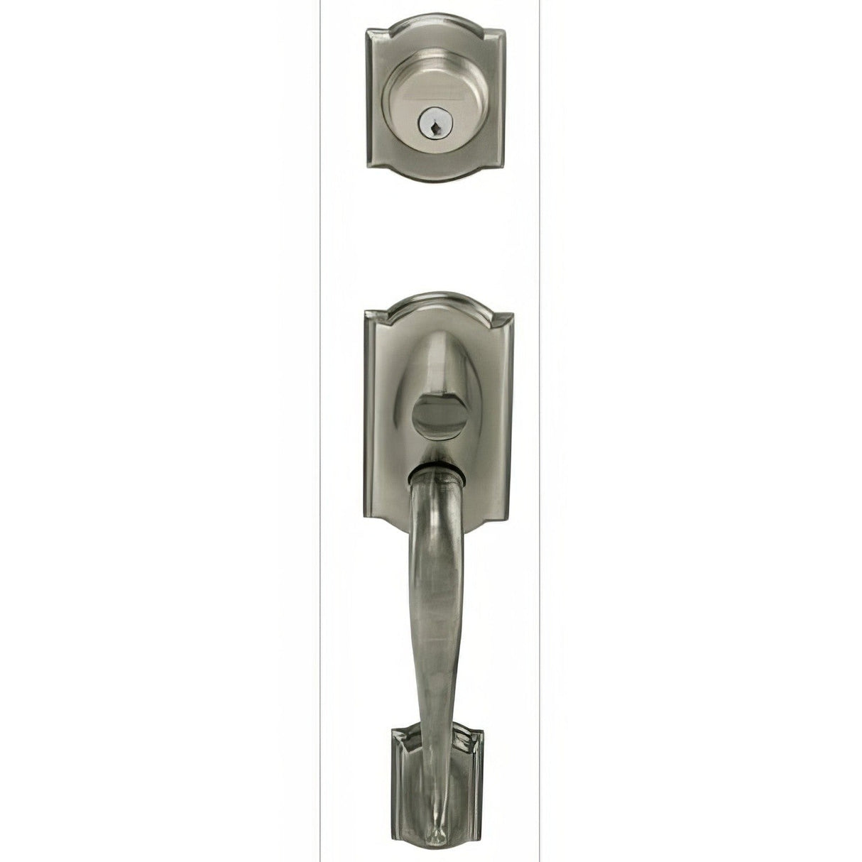 Schlage F62CAM620SIE antique pewter double cylinder handleset