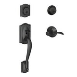 Schlage F62CAM622ACCLH matte black double cylinder handleset