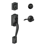 Schlage F62CAM622ACCRH matte black double cylinder handleset