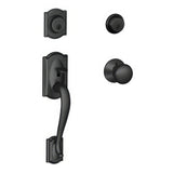 Schlage F62CAM622PLY matte black double cylinder handleset