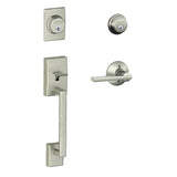 Schlage F62CEN619LAT satin nickel double cylinder handleset
